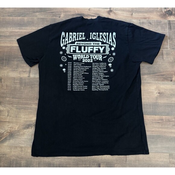 Gabriel Iglesias Fluffy Love, Laughter & Cake T-Shirt Large Double Sided Black - Picture 2 of 3